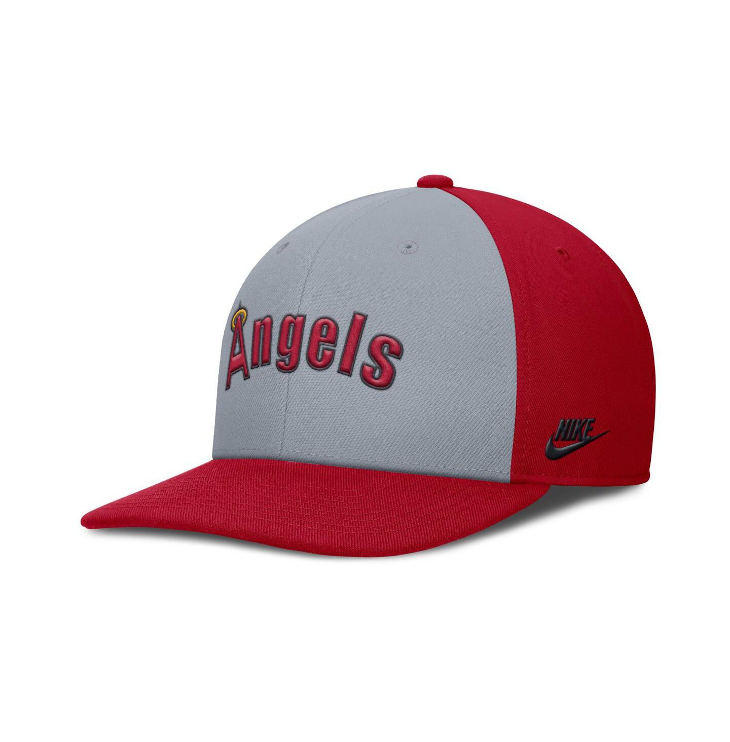 Мужская кепка Nike Gray/Red California Angels Cooperstown Collection Pro Performance Snapback Hat — фото 4