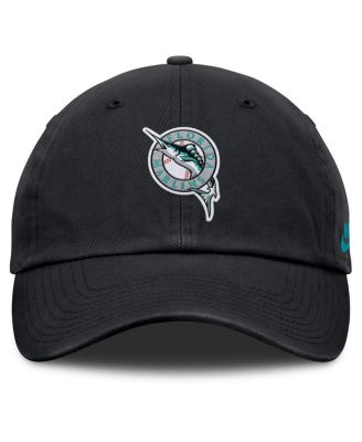 Женская черная кепка Nike Florida Marlins Cooperstown Collection Club с регулируемой посадкой