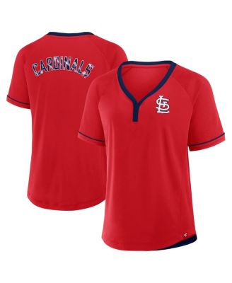 Fanatics - Women's Red St. Louis Cardinals League Diva Star Raglan V-Neck T-Shirt