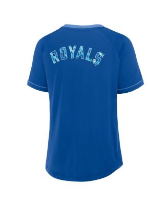 Женская футболка с V-образным вырезом реглан Fanatics Royal Kansas City Royals League Diva Star