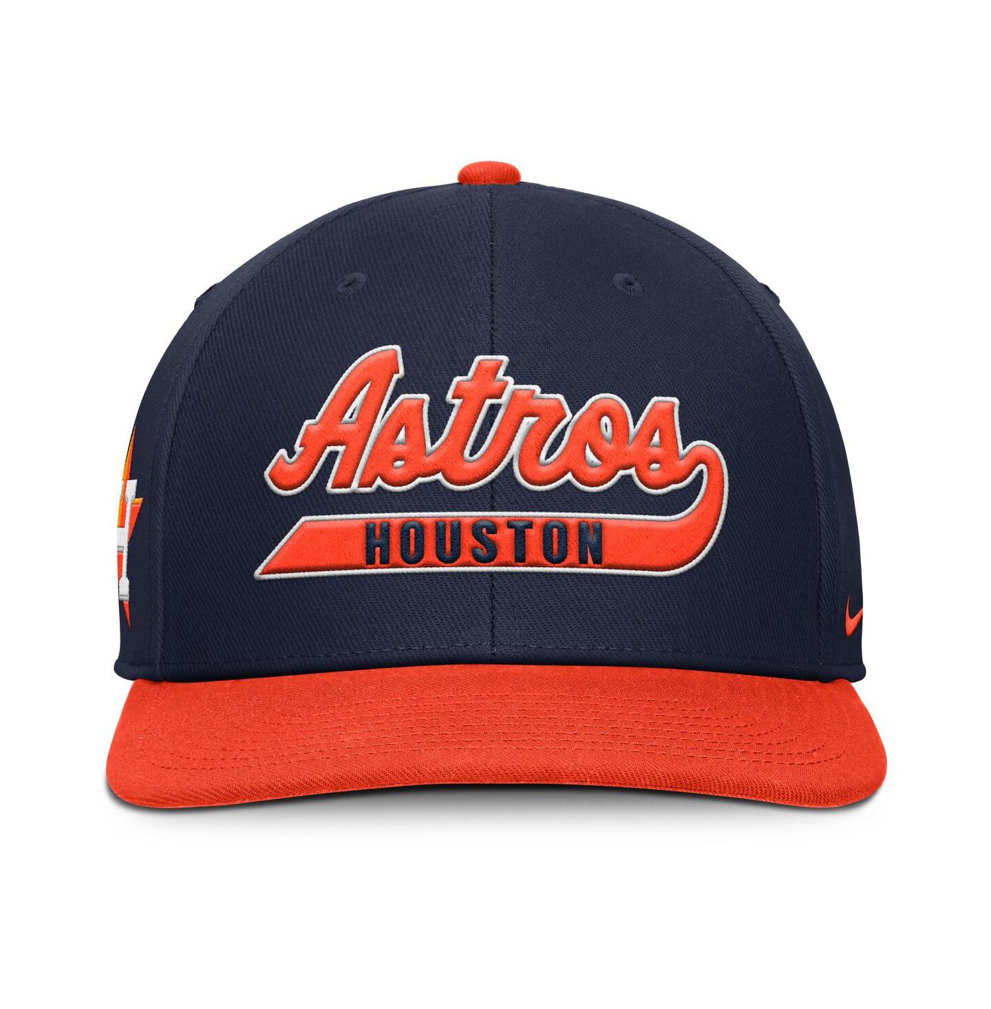 Мужская кепка Nike Navy/Orange Houston Astros Pro Performance Snapback Hat — фото 4
