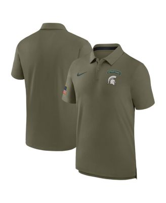 Nike - Men's Olive Michigan State Spartans 2024 Military Appreciation Tour Performance Polo Shirt