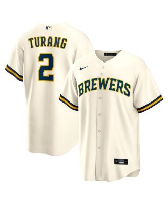 Nike - Men's Brice Turang Cream Milwaukee Brewers Home Replica Jersey