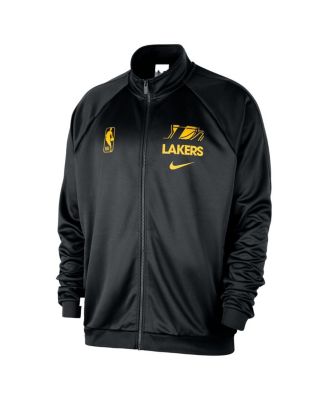 Men's Black Los Angeles Lakers Courtside Pique Club Full-Zip Track Jacket