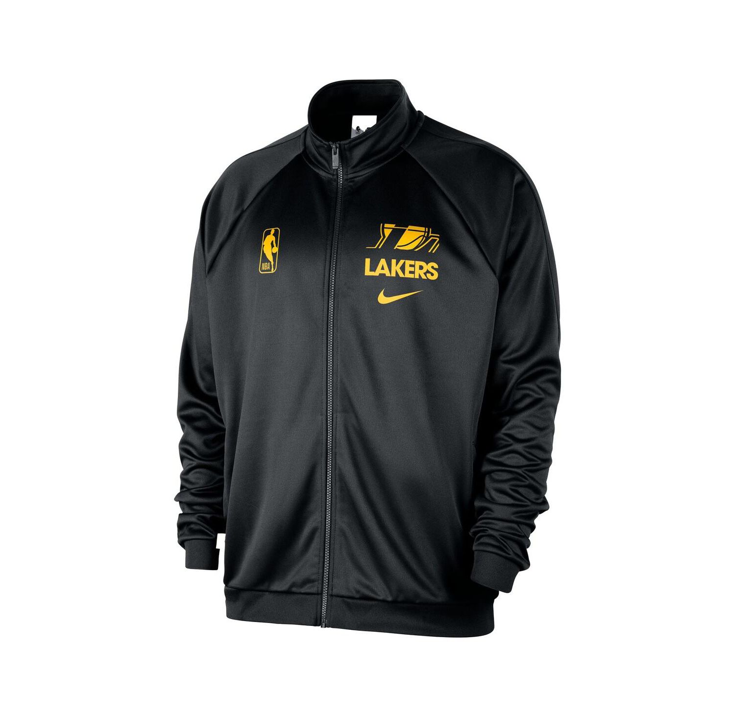 Men's Black Los Angeles Lakers Courtside Pique Club Full-Zip Track Jacket