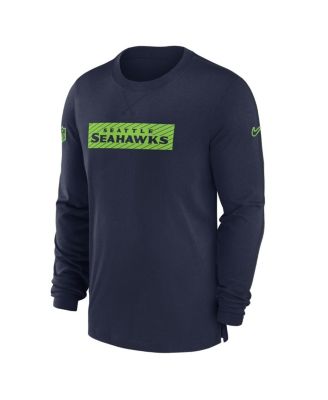Men's College Navy Seattle Seahawks Sideline Player Performance Long Sleeve T-Shirt