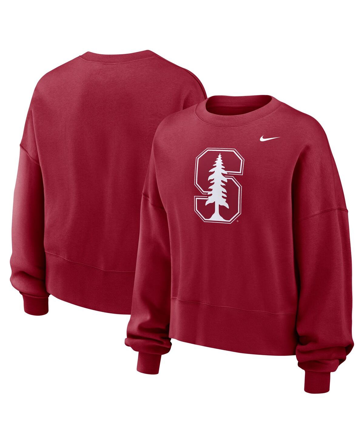 Nike Women's Cardinal Stanford Cardinal Oversized Essential Pullover Sweatshirt In Cardinal
