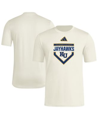 adidas - Men's Cream Kansas Jayhawks Home Plate Pre-Game T-Shirt