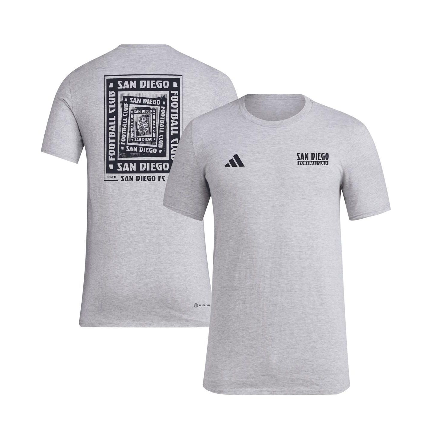 Мужская футболка adidas Gray San Diego FC Local Wrap — фото 1