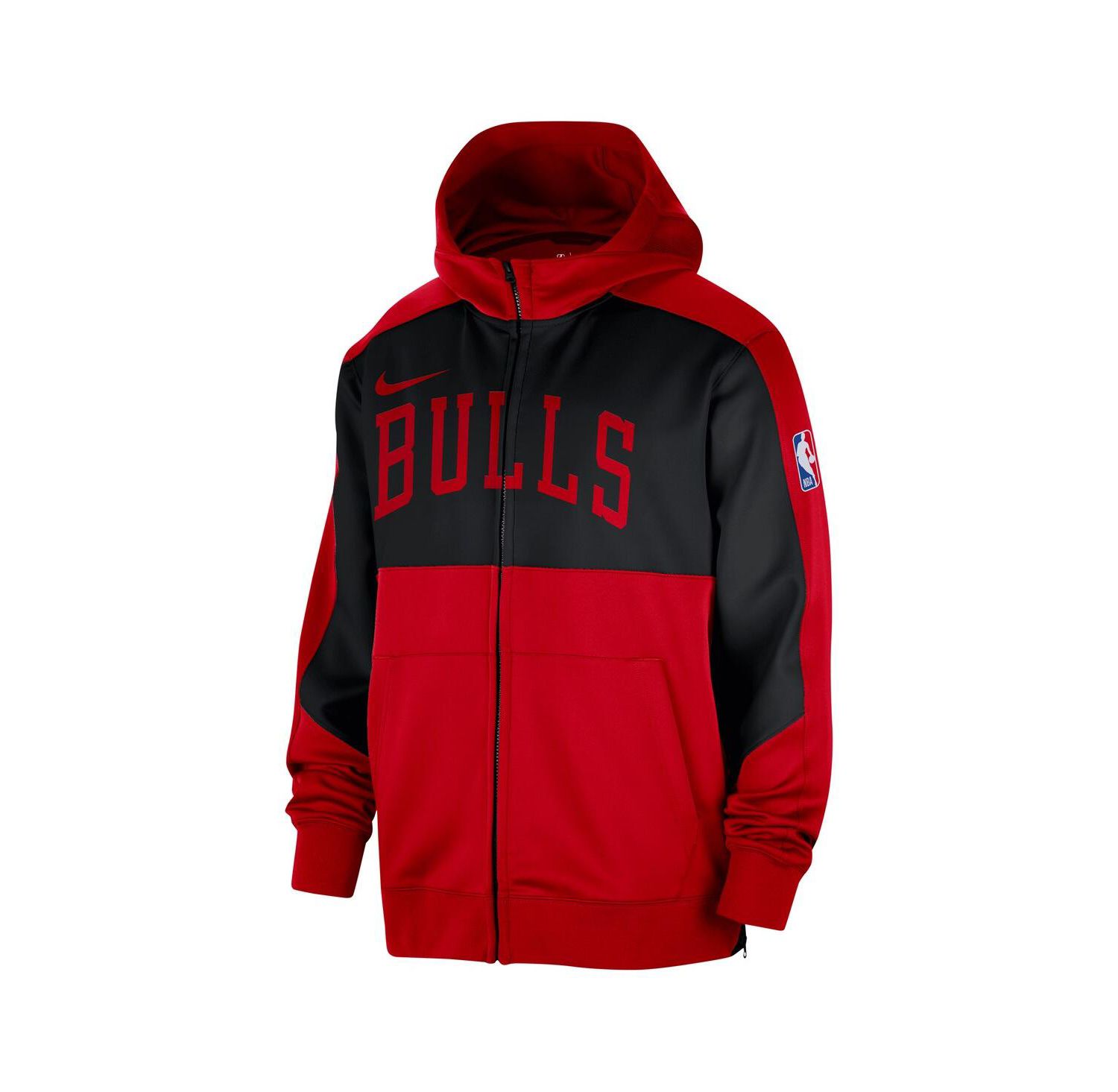 Men's Red Chicago Bulls Authentic On-Court Showtime Performance Full-Zip Hooded Jacket
