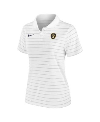 Women's White Milwaukee Brewers Authentic Collection Victory Performance Polo Shirt