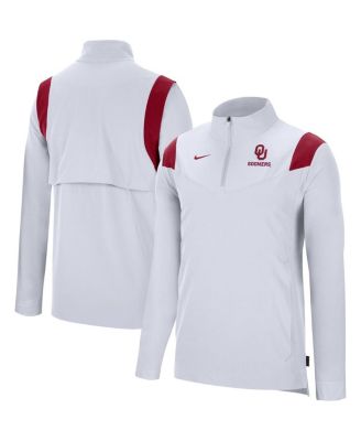 Nike - Men's White Oklahoma Sooners Coach Quarter-Zip Top