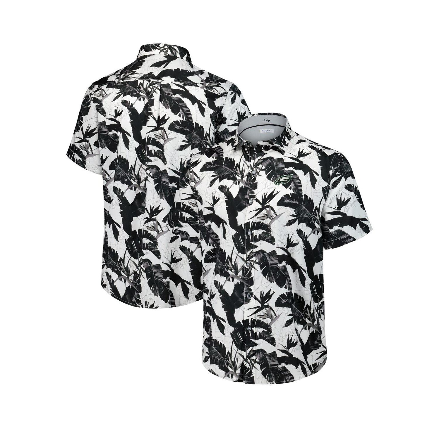 Men's Black Philadelphia Eagles Sunnyvale Blooms Camp Button-Up Shirt