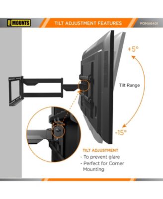 Full Motion Indoor and Outdoor TV Wall Mount For Tvs 32" - 75" Up To 132 lbs