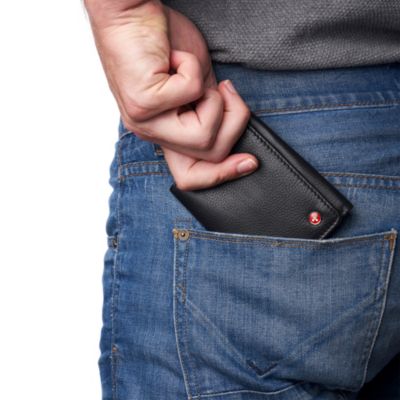 Mens Leon Trifold Wallet RFID Safe Bifold Genuine Leather ID Window