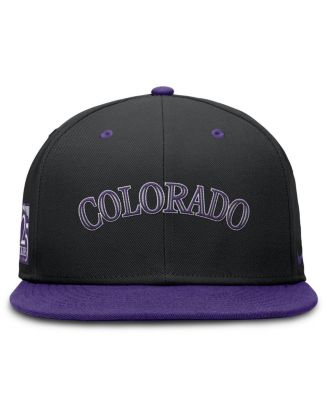 Men's Black/Purple Colorado Rockies 25th Anniversary True Primetime Two-Tone Performance Fitted Hat