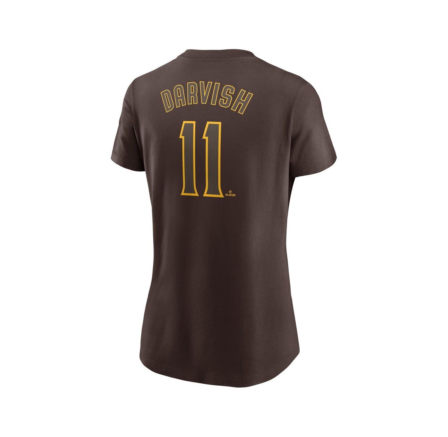 Women's Yu Darvish Brown San Diego Padres Fuse Name & Number T-Shirt