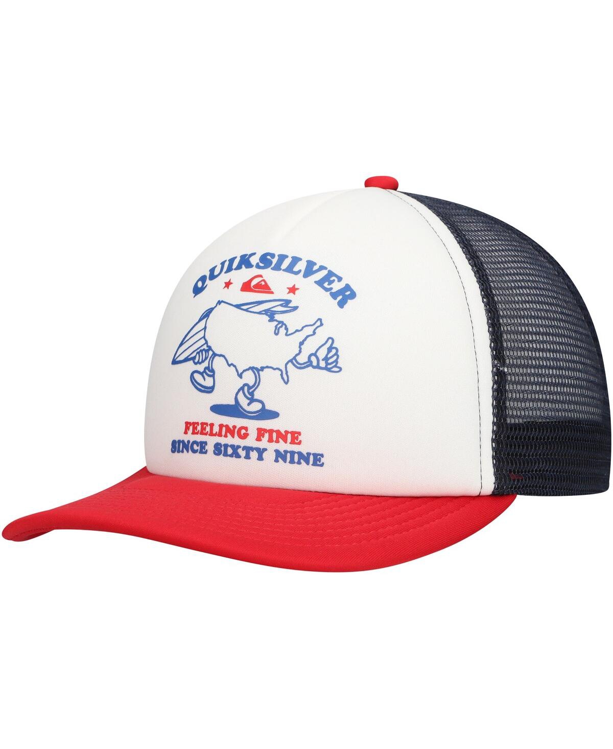 Men's White/Red Coop Trucker Adjustable Hat - White, Red