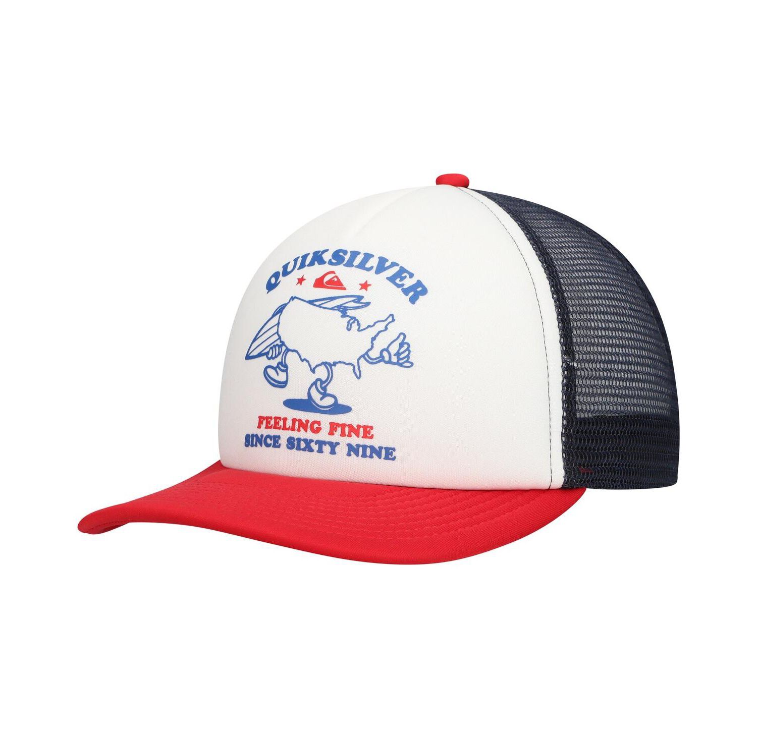 Men's White/Red Coop Trucker Adjustable Hat