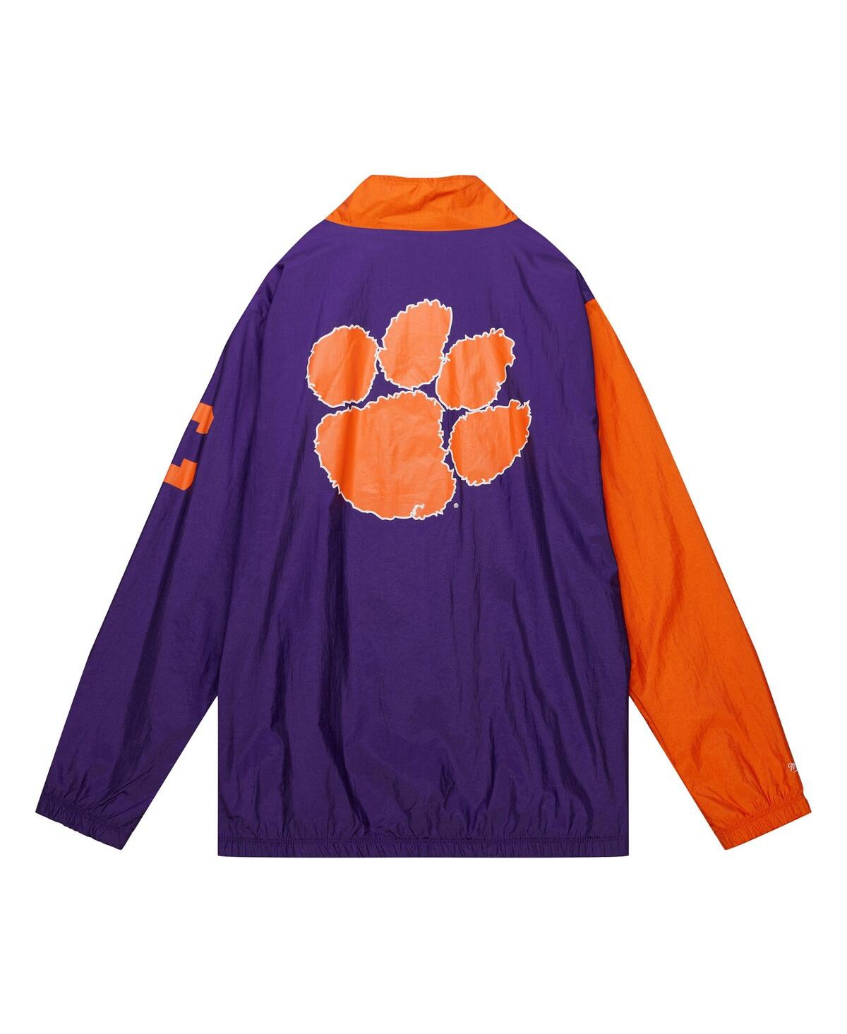 Mitchell & Ness Men's Purple/orange Clemson Tigers Arched Retro Lined Full-zip Windbreaker Jacket In Purple,orange