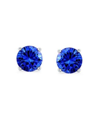 1CTW Round Cubic Zirconia Solitaire CZ Stud Earrings .925 Sterling Silver 7MM