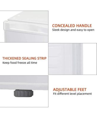 1.1 Cu.ft Upright Freezer , Compact Mini Freezer with Reversible Single Door, Temperature Control, Removable Shelves, White