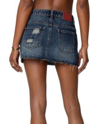 Джинсовая мини-юбка из потертых тканей Hunter от Edikted для женщин