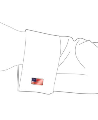 Блестящие ювелирные изделия в красную, белую, синюю полоску, Праздничный Американский, Патриотический Флаг США, Рубашка со звездой, запонки, Эмалевые Трехцветные Серебряные запонки из нержавеющей стали, петля-пуля сзади