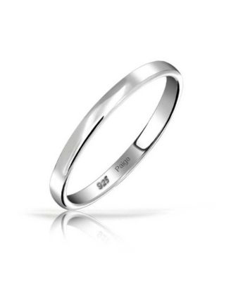 Minimalist Simple .925 Sterling Silver Couples Eternity Band Ring 3MM