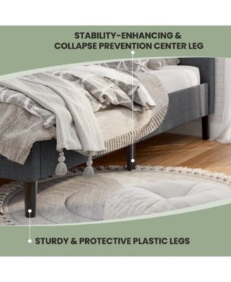 Platform Bed with Button Tufted Headboard