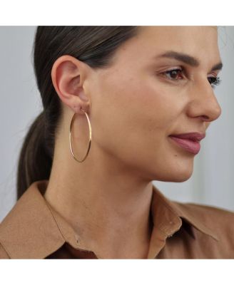 Minimalist Endless Tube Hoop Earrings in Gold Plated Brass