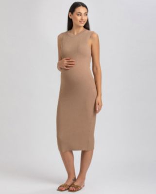 Приталенное платье Iris из трикотажа в рубчик PIETRO BRUNELLI для беременных без рукавов