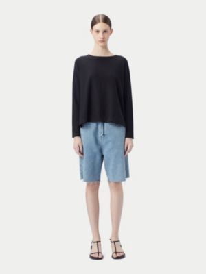 Женский свитер из кашемира Gobi Cashmere с вырезом лодочкой из смеси хлопка и шелка и кашемира