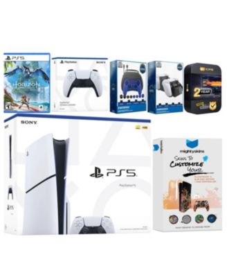 Playstation 5 Slim Disc with Horizon Forbidden West, Extra Controller, Gamer Kit, Charge Dock and MightySkins Decal Voucher + 2 Year CPS Extended