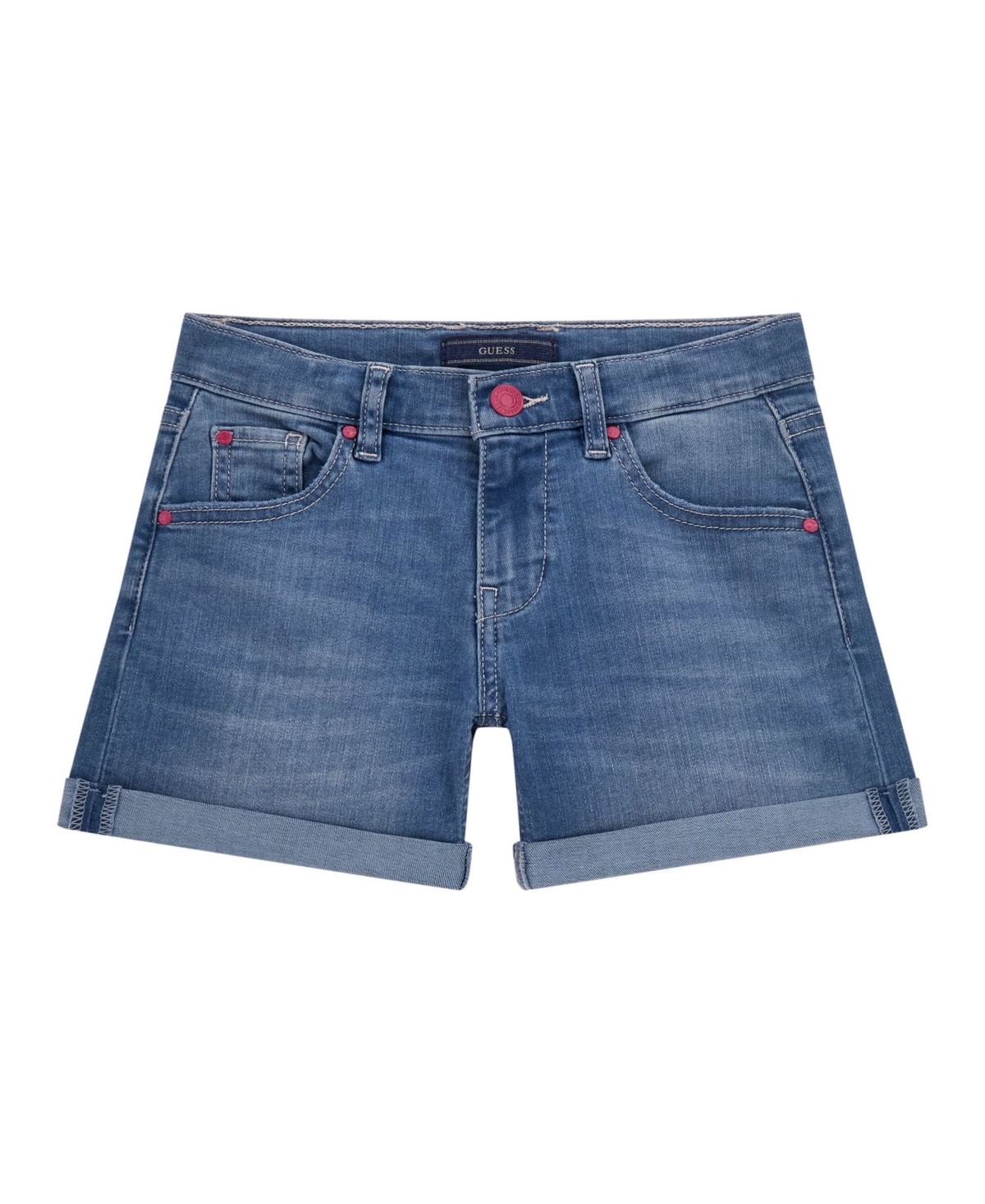 Guess Big Girls Stretch Denim Shorts In Blue Denim