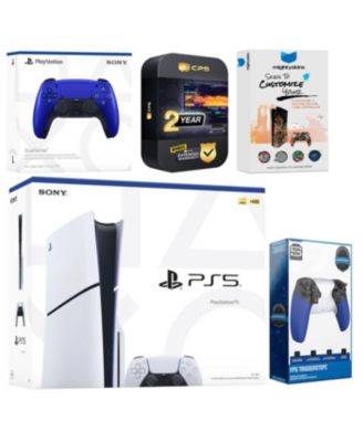 Playstation 5 Slim Disc with Controller, Trigger Stop Kit and MightySkins Decal Voucher + 2 Year CPS Extended Warranty