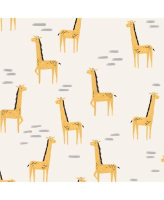 Baby Signature Giraffe Organic Cotton Fitted Crib Sheet - White/Yellow