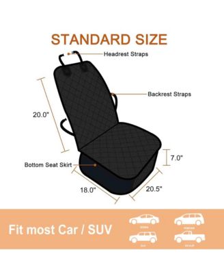 Quilted Pet Front Car Seat Cover: 40" - Grey