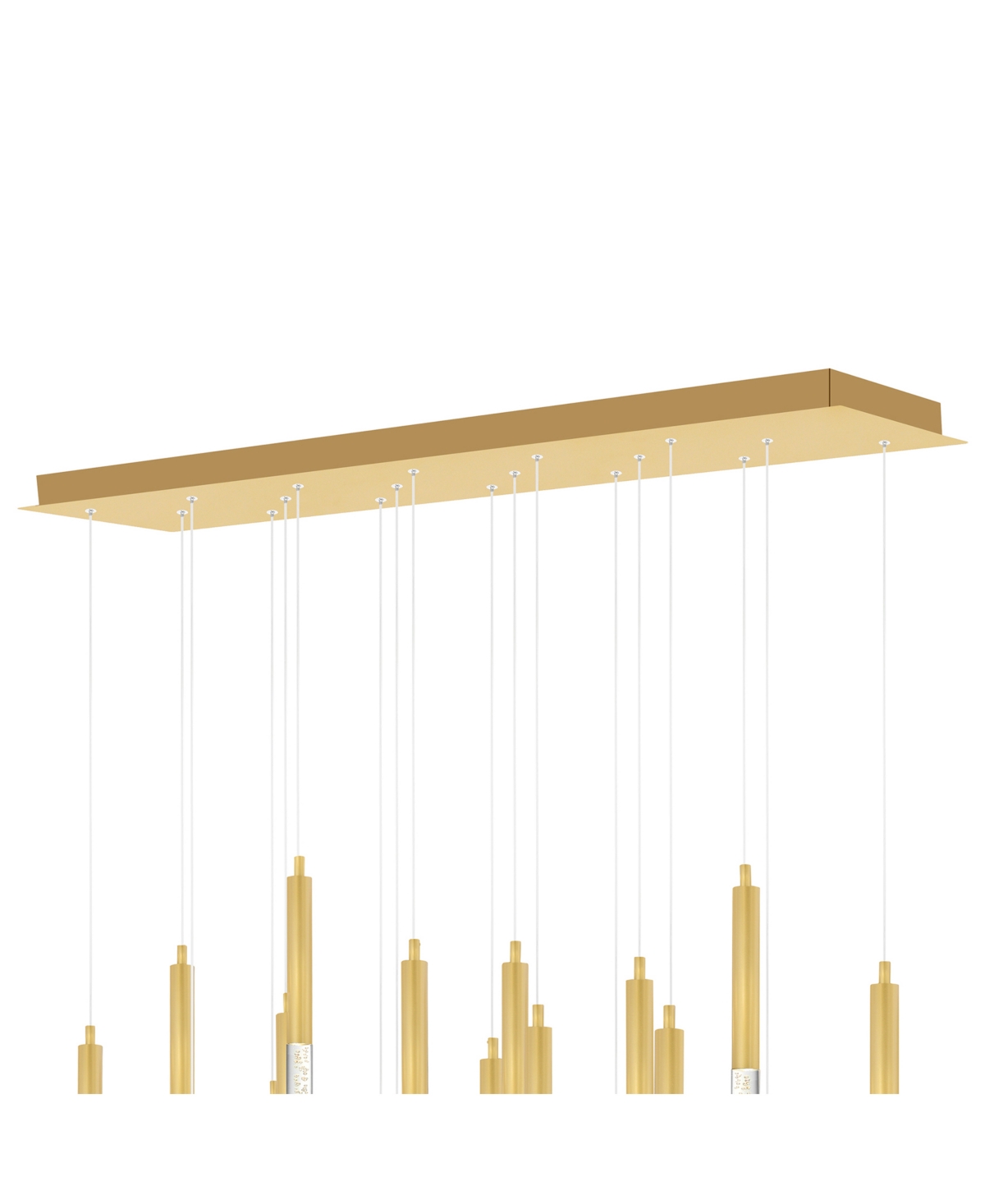 Shop Cwi Lighting 48" Metal Dragonswatch Integrated Led Chandelier In Satin Gold