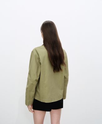 Women's Contrast Collar Cotton Jacket