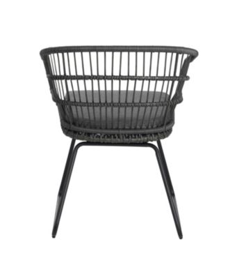 Streamdale Outdoor Rattan Dining Chairs - Set of 2, Gray Base