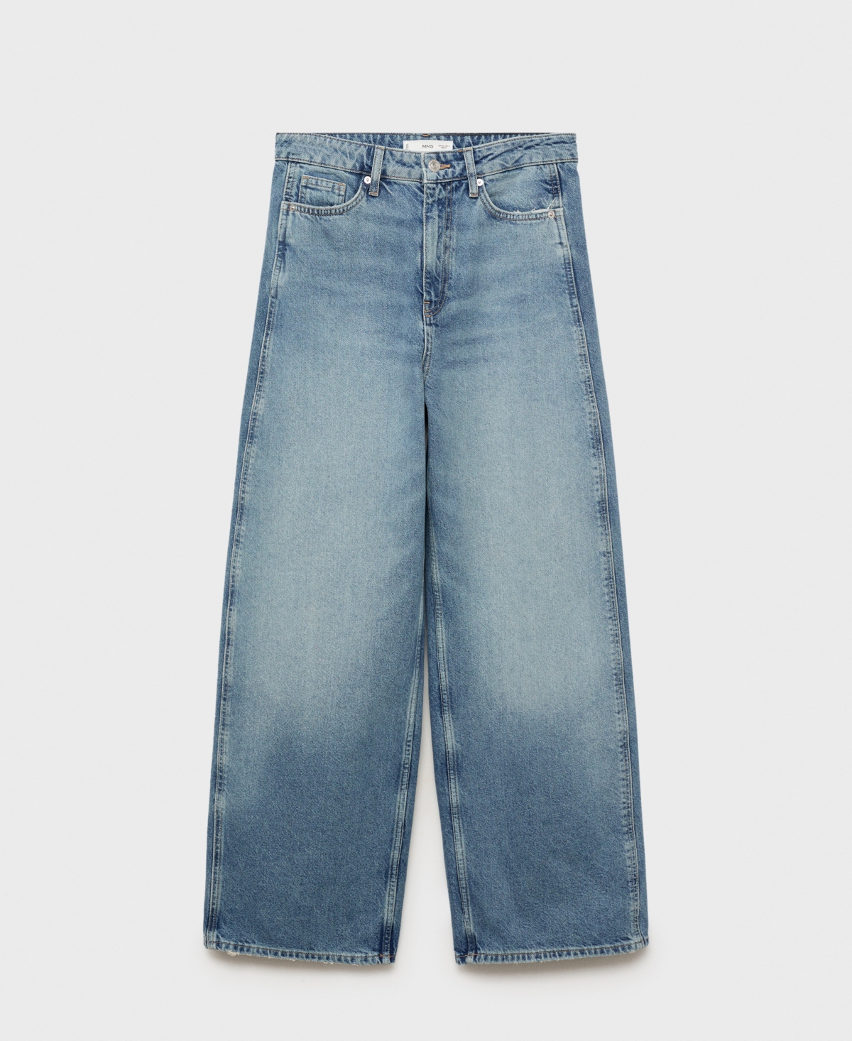 Mango High-rise Balloon Jeans Medium Blue In Medium Blue