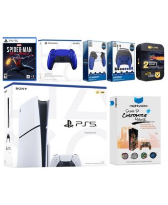 Playstation 5 Slim Disc with Spider-Man: Miles Morales, Extra Controller, Gamer Kit, Trigger Kit and MightySkins Decal Voucher + 2 Year CPS Exten