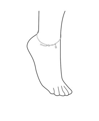 Блестящие ювелирные изделия Для отдыха, очаровательные пляжные сандалии-шлепанцы, браслет на щиколотку, Серебро 925 пробы, регулируемый от 9 до 10 дюймов