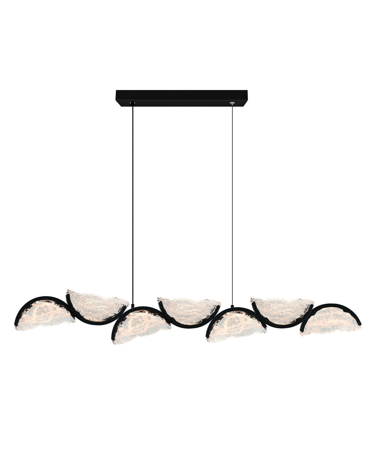 Cwi Lighting 13" Metal Moon Integrated Led Chandelier In Black