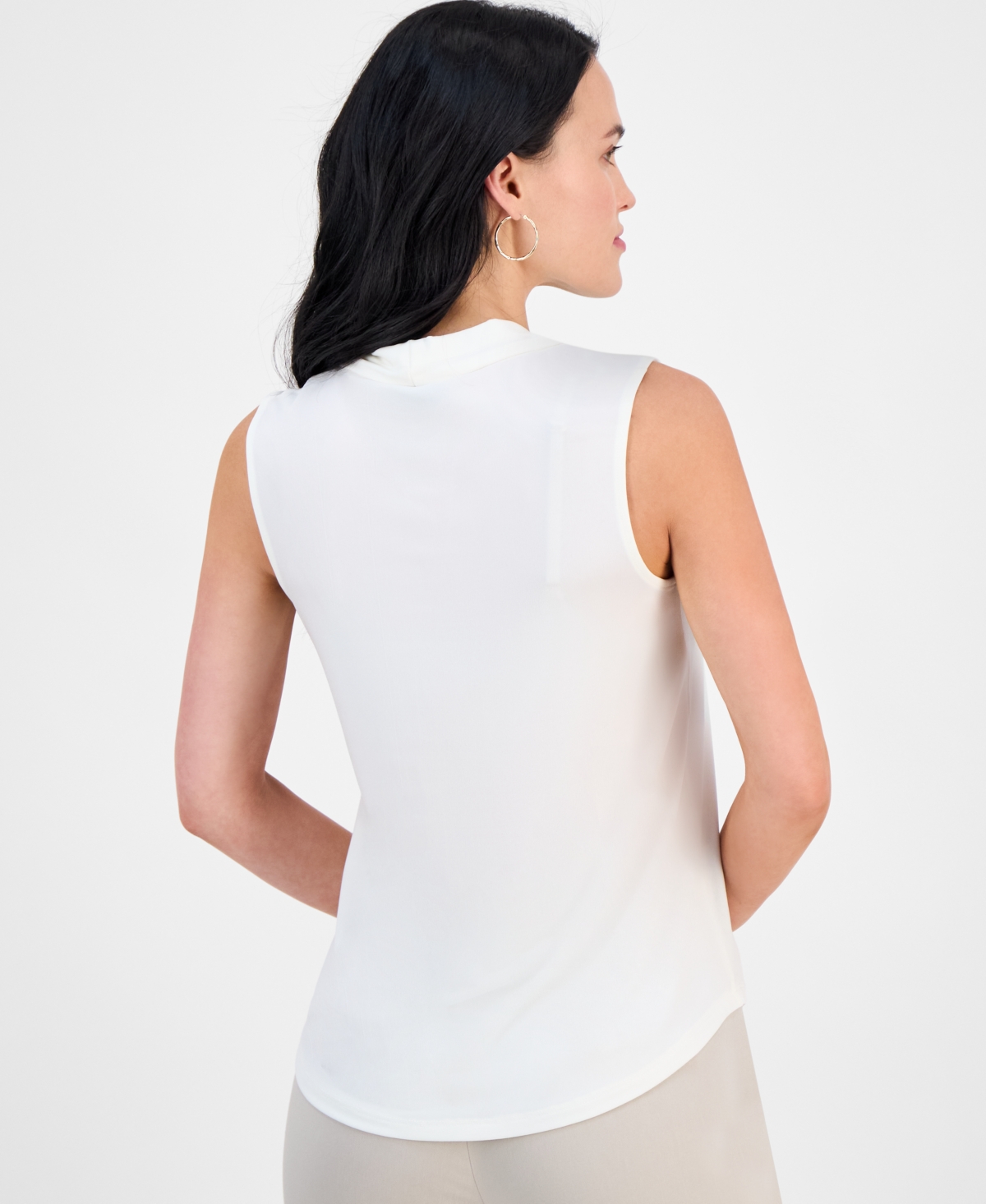 JM COLLECTION PETITE SLEEVELESS V-NECK TOP, EXCLUSIVELY AT MACY'S 