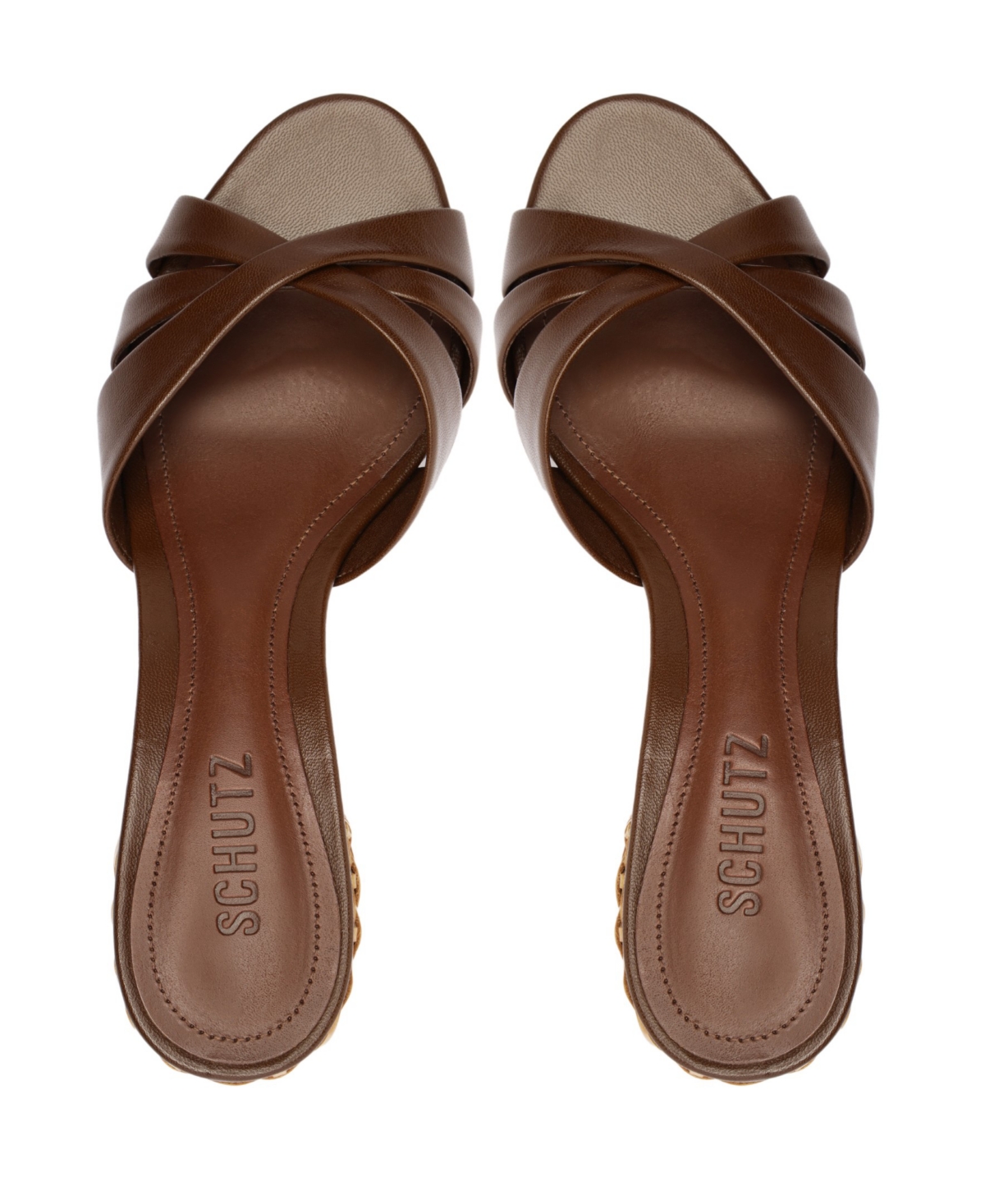 Shop Schutz Women's Keefa Straw Slip-on Mules In Brown