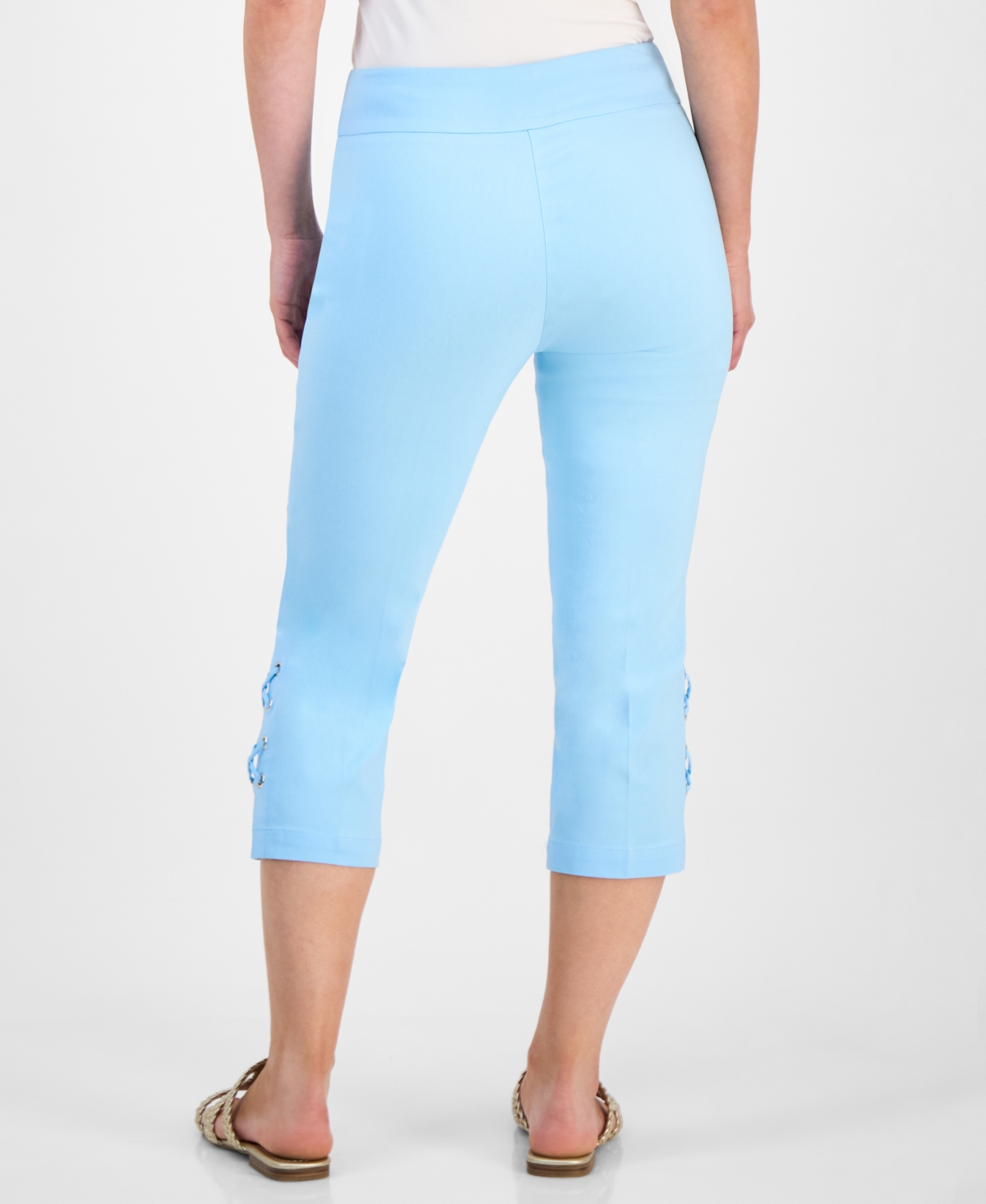 JM COLLECTION PETITE SIDE-LACE-UP CAPRI PANTS, CREATED FOR MACY'S 