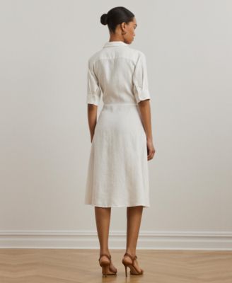 100% Linen Shirt Dress, 0P - 22W