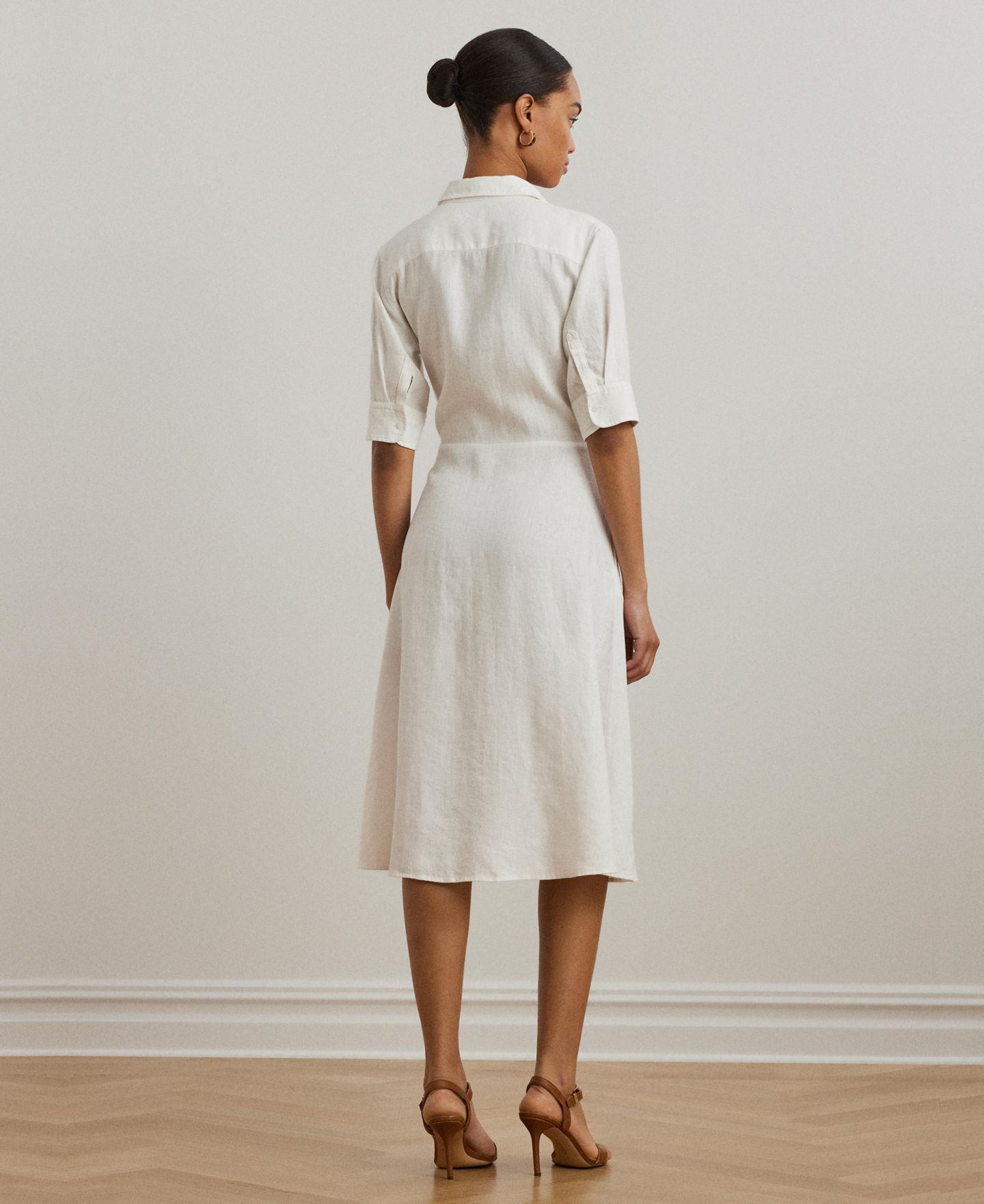 Женское платье Lauren Ralph Lauren 100% Linen Shirt Dress, цвет: Тёмно-синий — фото 4